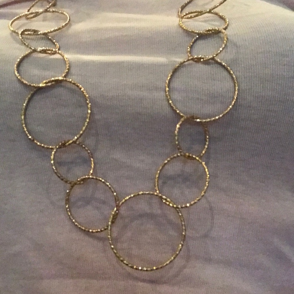 Gold plated long necklace